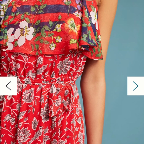 Anthropologie One September Zuri Red Floral Maxi Dress - Picture 3 of 9